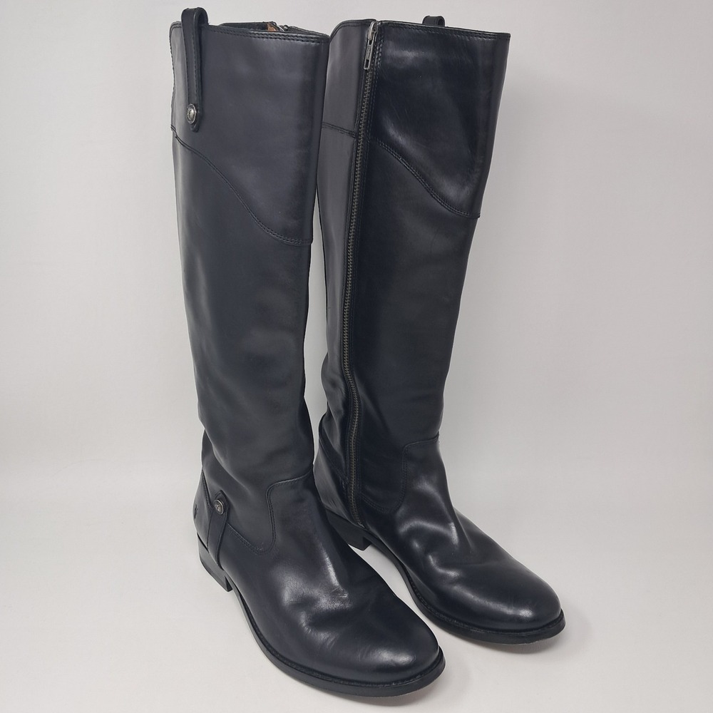 Frye Womens 8.5 B Melissa Tall Leather Riding Boots Black Equestrian 70110